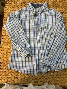 Casual Blue Plaid Button-down shirt boys size 6